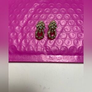 Givenchy Vintage Gold Tone Rhinestone Earrings